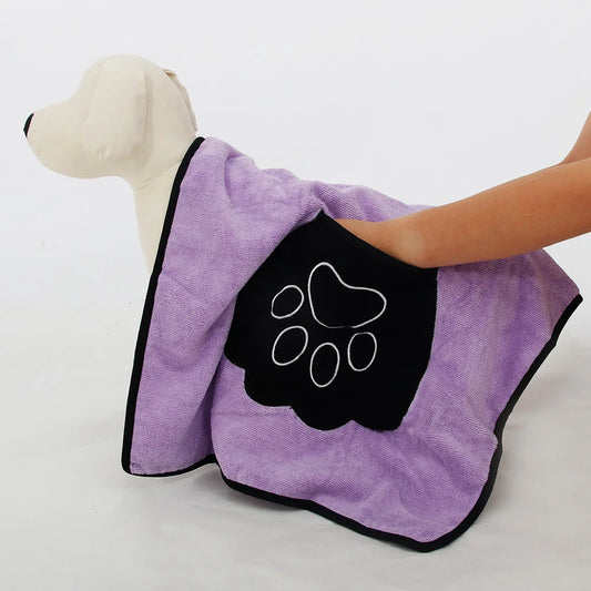 Ultra-Absorbent Microfibre Dog ‘Pocket’ Bath Towel