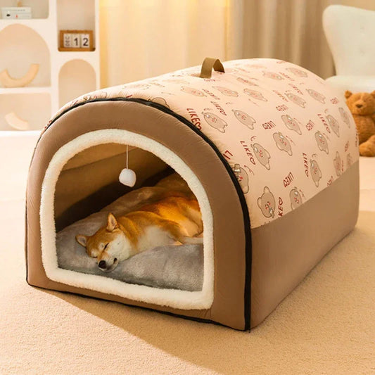 2-In-1 Dog House.  Converts To Washable Dog Bed